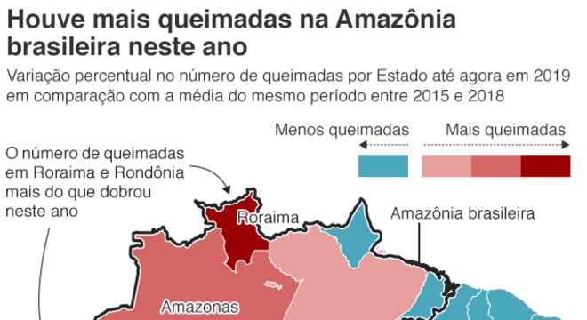 Gráfico sobre queimadas na Amazônia