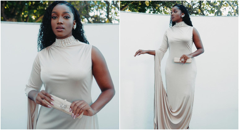 Iza surgiu deslumbrante com um vestido longo nude em uma publicação em sua rede social. Segundo a cantora, o look é assinado por uma grife italiana