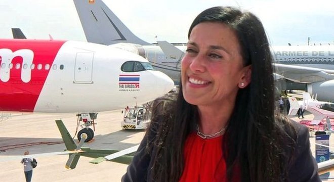 Grazia Vittadini, da Airbus, diz que as aeronaves atuais são 75 a 80% mais eficientes em consumo de combustível do que há 50 anos