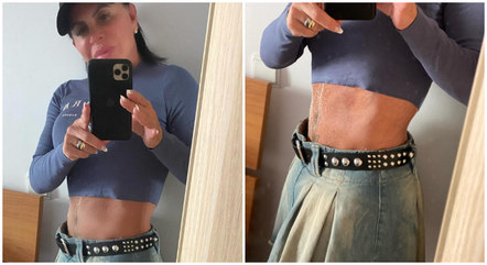 Gretchen exibiu barriga sarada 
