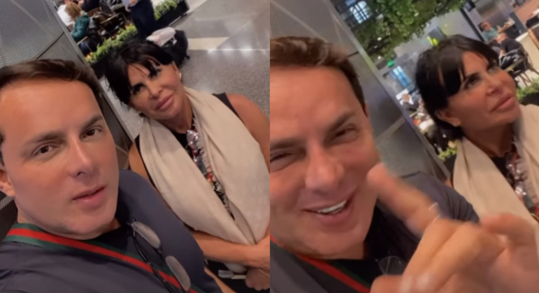 Eles pegaram o voo de volta ao Brasil na madrugada desta segunda e Esdras aproveitou para gravar stories exaltando Gretchen. Ele disse que a cantora foi como uma 