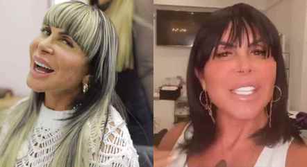 Gretchen antes e depois de nova mudança no visual