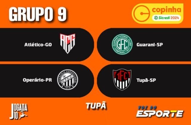Grupo 9 (Sede: Tupã)  Atlético-GO, Guarani-SP, Operário-PR e Tupã-SP  - Foto: Arte Jogada10