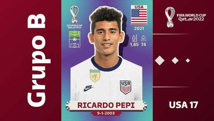 Grupo B - Seleção dos Estados Unidos: Ricardo Pepi (USA 17)
