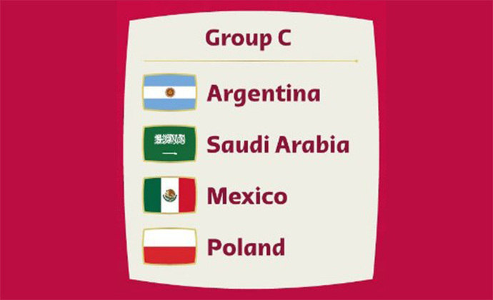 GRUPO C - Argentina, Arábia Saudita. México e Polônia