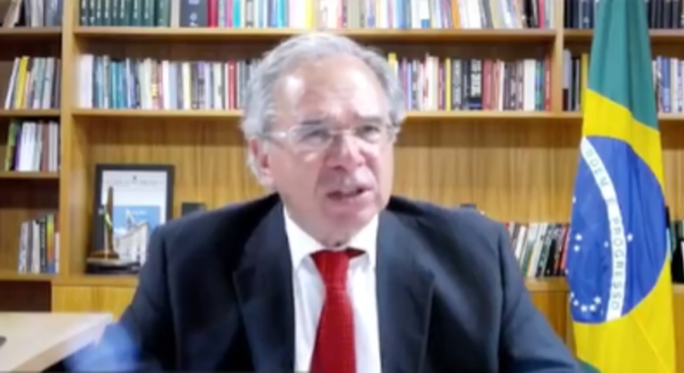 O ministro da Economia, Paulo Guedes, falou em evento virtual de instituição financeira