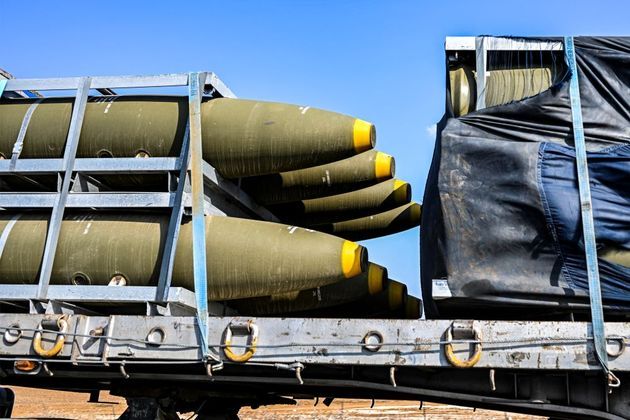 ISRAEL-PALESTINIAN-GAZA-CONFLICT
A shipment of 155mm artillery shells used by the Israeli army is transported on a truck along a highway between the Jerusalem and Beersheba in southern Israel on October 14, 2023.
Yuri CORTEZ / AFP