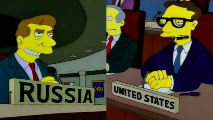 Guerra Rússia x Ucrânia: No mesmo episódio em que Homer, Barney e Moe ficam presos em um submarino nuclear, já se falava sobre a reocupação de territórios que faziam parte da União Soviética pela Rússia, o que inclui a Ucrânia.