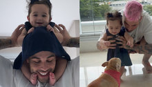 Gui Araújo aparece em momento fofo com a filha de Karoline Lima, e web reage: 'Melhor padrasto' 