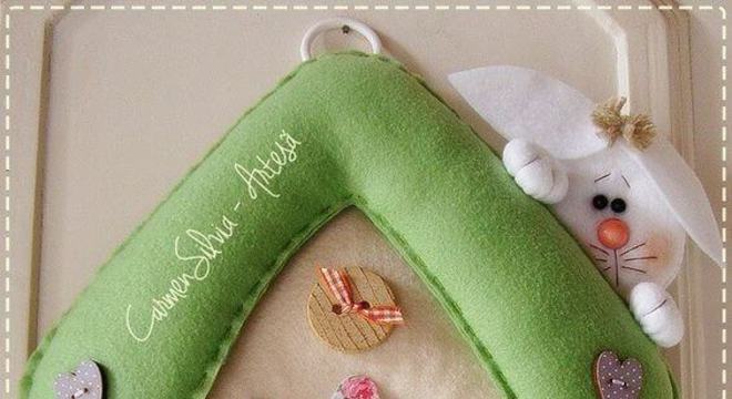 guirlanda de feltro pascoa