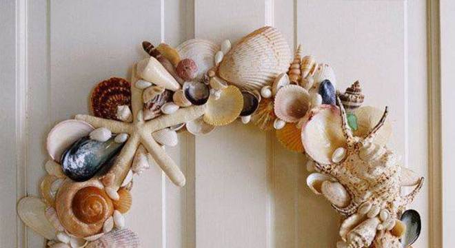 Guirlanda de Natal de conchas do mar sereia diy