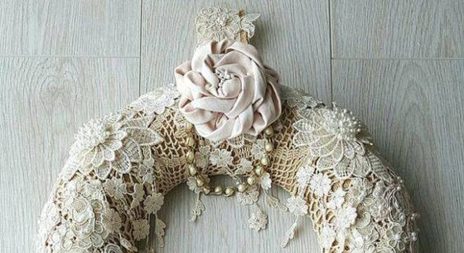 Guirlanda de Natal de renda diy