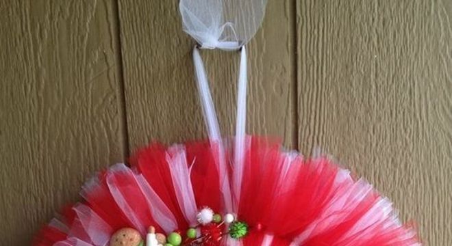 guirlanda de natal em tule doces