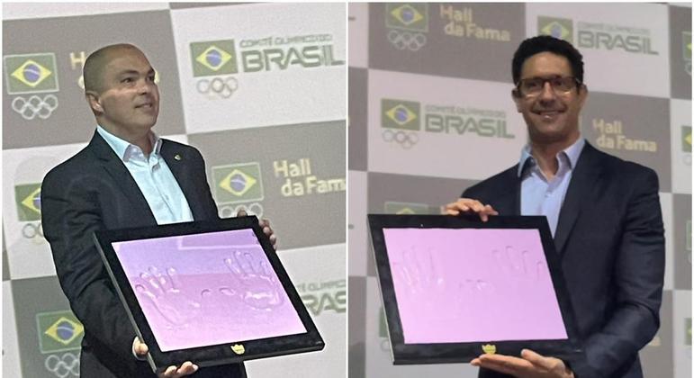 Rogério Sampaio e Gustavo Borges foram homenageados nesta terça
