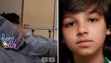 Família do ator mirim Gustavo Corasini mostra foto do menino no hospital e agradece recuperação