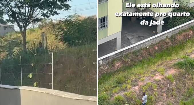 Gustavo e Jade mostraram imagens do homem do lado de fora da casa dela
