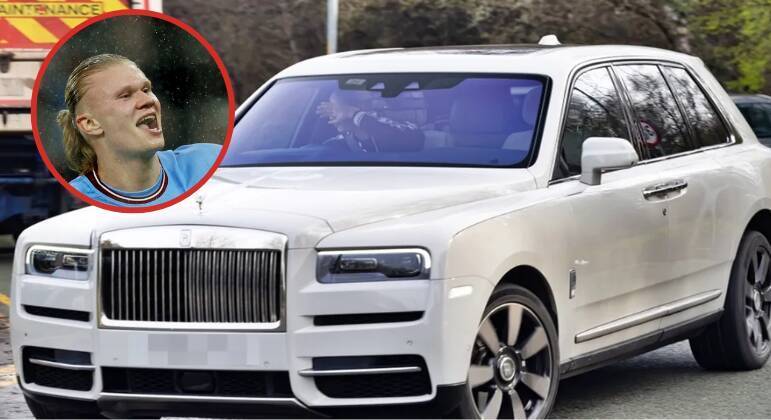 Para fazer jus ao país escolhido para jogar futebol, Haaland tem mais um carro inglês na garagem. O Rolls-Royce Cullinan do norueguês é avaliado em 300 mil libras, ou R$ 1,8 milhão (na cotação atual). De acordo com o periódico britânico, este é o modelo que Haaland mais aparece nos treinos do Manchester City