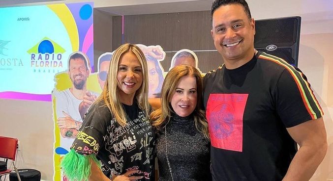 Zilu encontrou Carla Perez e Xanddy em evento de lançamento de festa de Carnaval