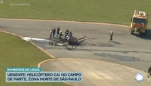 Helicóptero cai em aeroporto do Campo de Marte, zona norte de SP