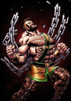 Hércules - O herói inspirado no semideus da Mitologia Grega, apareceu pela primeira vez nos quadrinhos em 1965. É arqueiro muito forte, com grande habilidade e conhecimento, com o dom da regeneração e da imortalidade.  
