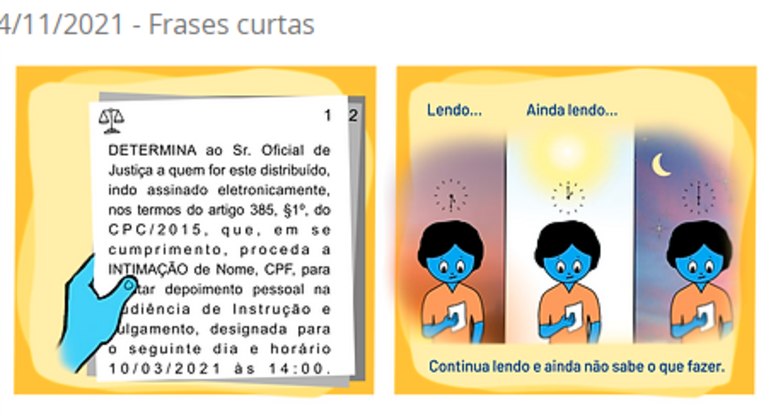 Parte de uma das histórias apresentadas pelo TJDFT
