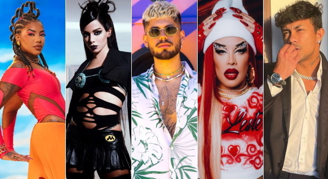 Ludmilla, Anitta, Zé Felipe, Gloria Groove e Xamã estão em lista de hits
