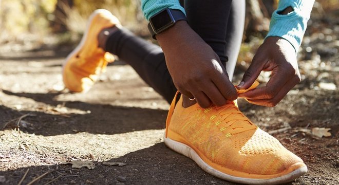 Homem esperando para correr