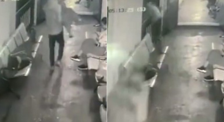 Câmeras gravaram momento em que homem pega esposa no colo e tenta jogá-la de balsa