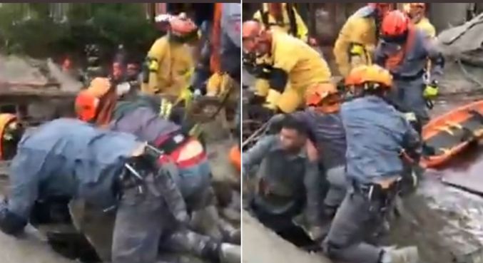 Homem de 40 anos é resgatado após ficar soterrado 