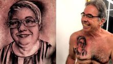 Homem tatua no peito rosto da mulher que faleceu e resultado impressiona web