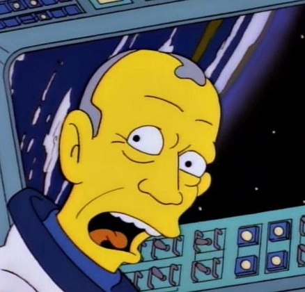 Homer é selecionado pela NASA para participar de um projeto de exploração espacial e encontra o renomado astronauta. Este marcante momento da série  acontece na temporada 5, episódio 15, chamado 