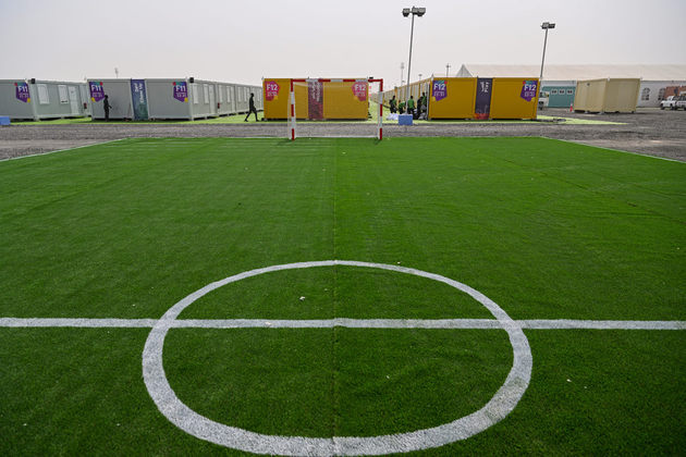 Os torcedores poderão treinar suas habilidades futebolísticas na quadra de futebol montada