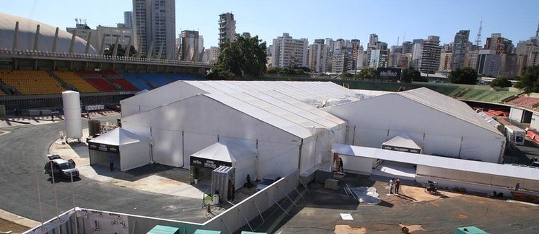 Hospital de campanha do Complexo Esportivo do Ibirapuera