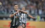 Hulk comemora o gol de pênalti do Atlético-MG sobre o Palmeiras na Libertadores