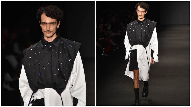 O uso de várias camadas e as peças de alfaiataria com modelagem desconstruída fizeram com que os looks se tornassem mais interessantes e fora do usual