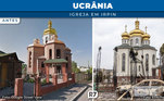 Igreja na cidade de Irpin; segundo a Unesco, até o dia 2 de abril, a Rússia destruiu pelo menos 53 locais históricos na Ucrânia