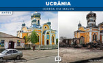 Igreja na cidade de Malyn; segundo a Unesco, até o dia 2 de abril, a Rússia destruiu pelo menos 53 locais históricos na Ucrânia