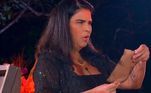 Solange seguiu no anúncio das características, que foram: manipulador, teimoso e sorrateiro. No começo, os participantes ficaram em dúvida se era Ste ou Kaik, mas no final, concordaram que era a modelo