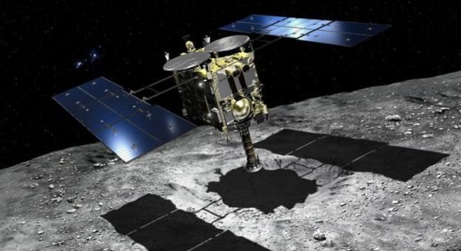 A sonda Hayabusa 2 está coletando amostras do asteroide Ryugu