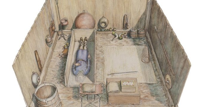 O túmulo continha 40 artefatos, incluindo tesouros de outros reinos