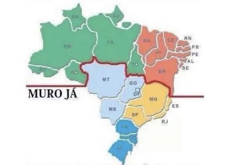 Muro já': estimulados por fala de Zema, separatistas propõem dividir Brasil  em dois - Notícias - R7 Brasília