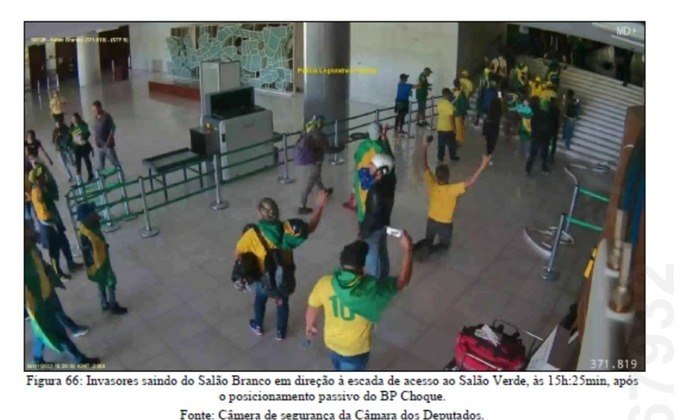 Imagens de câmeras de segurança mostram atuação de policiais no 8 de janeiro