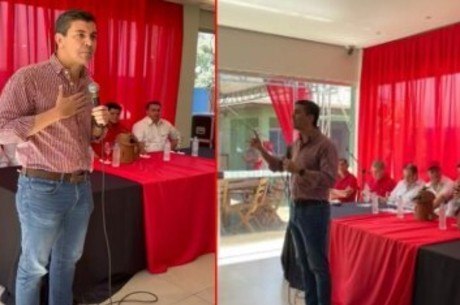 Imagens extraídas do celular de Iuri Gusmão mostram evento que contou com a presença do atual presidente do Paraguai, Santiago Peña (Reprodução)