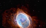the bright star at the center of NGC 3132, while prominent when viewed by the James Webb Space Telescope (JWST) in near-infrared light, plays a supporting role in sculpting the surrounding nebula. A second star, barely visible at lower left along one of the bright star’s diffraction spikes, is the nebula’s source. It has ejected at least eight layers of gas and dust over thousands of years. The JWST is the most powerful telescope launched into space and it reached its final orbit around the sun, approximately 930,000 miles from Earths orbit, in January, 2022. The technological improvements of the JWST and distance from the sun will allow scientists to see much deeper into our universe with greater detail.