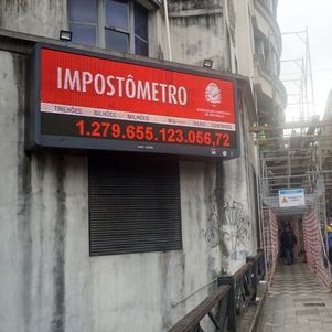 Vista do Impostômetro da Associação Comercial de São Paulo