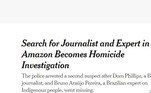 Imprensa internacional repercute assassinatos na Amazônia