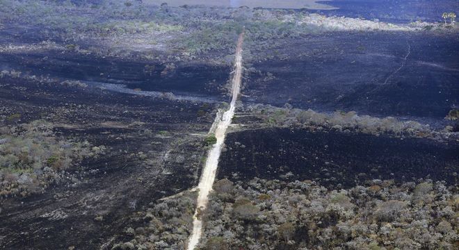 Trecho da Chapada dos Veadeiros, em Goiás, após incêndio em 2017