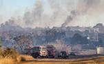Incêndio ocorreu no Parque Burle Marx, na tarde desta segunda-feira (19); bombeiros combateram as chamas