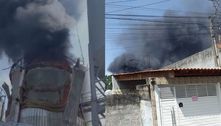 Incêndio atinge empresa na região metropolitana de SP e deixa ferido