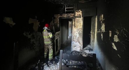 Chamas destruíram quarto do hotel